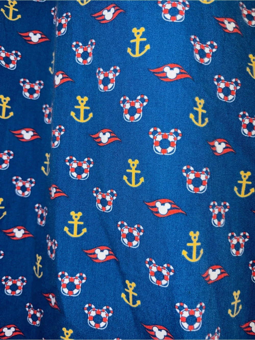 Disney Cruise Line Pajama Pants Blue Mickey Mouse Anchor Nautical Lounge Size L